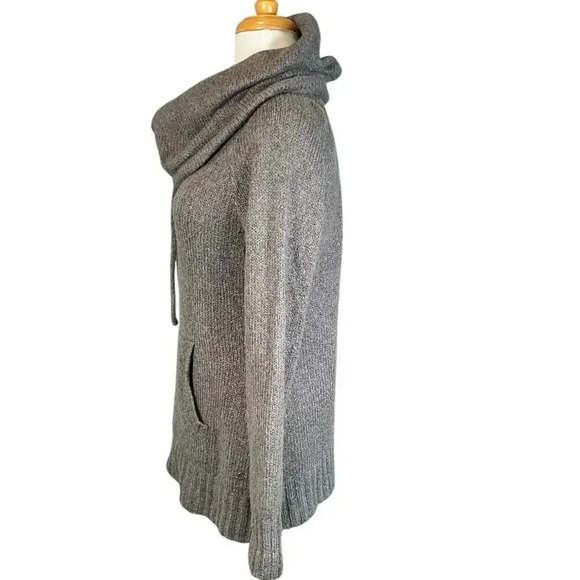 Eddie Bauer Sleepwear Women's Size Medium Cowl Neck Kangaroo Pockets Dark Gray - Picture 2 of 11